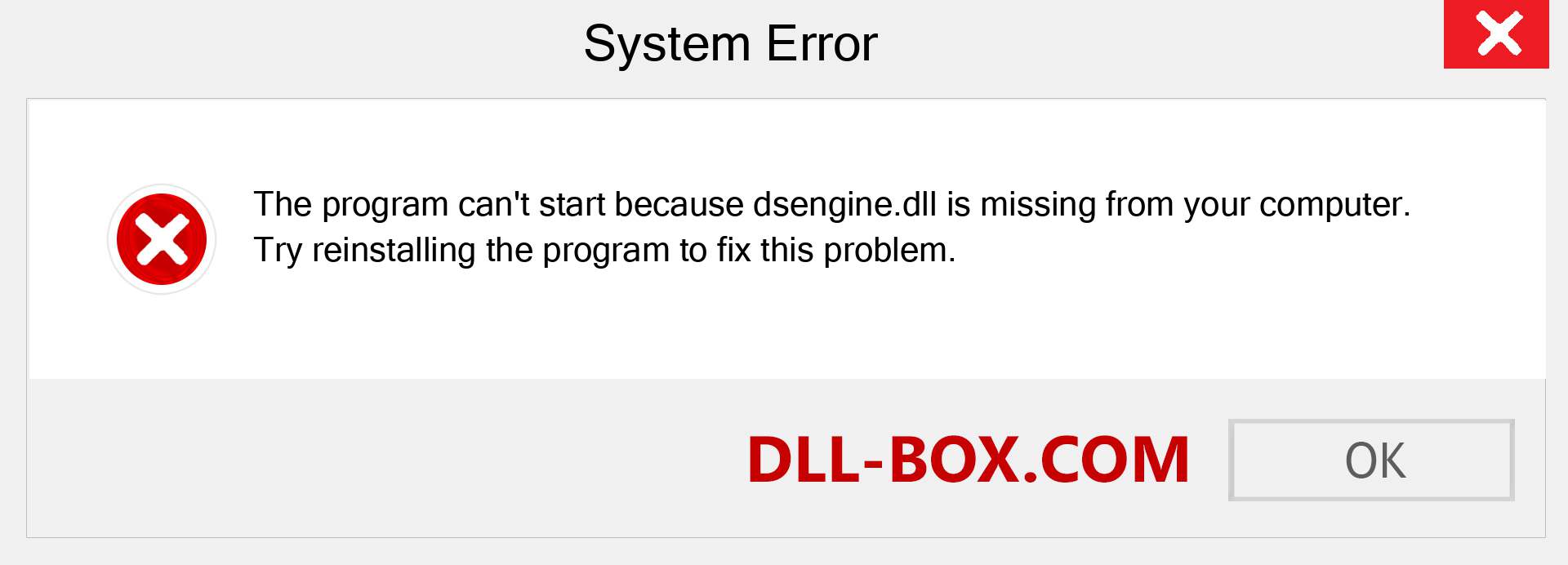  dsengine.dll file is missing?. Download for Windows 7, 8, 10 - Fix  dsengine dll Missing Error on Windows, photos, images